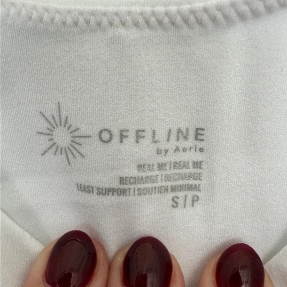 White Cropped Sports Bra - Picture 2 of 4